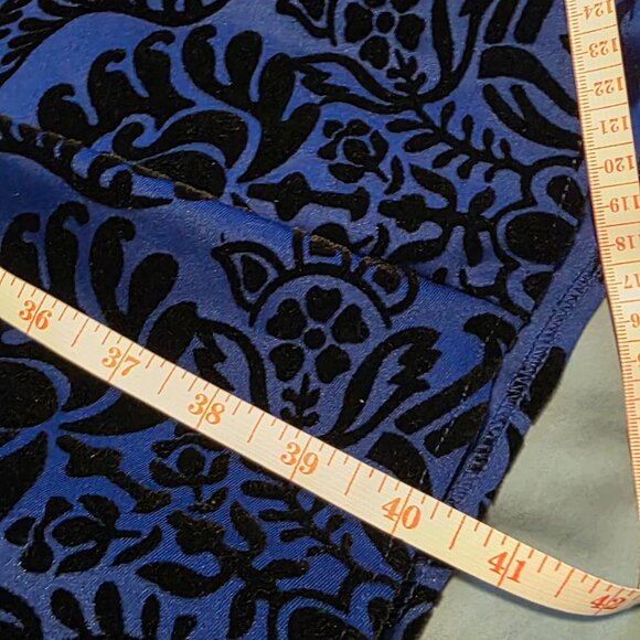 Royal Blue and Black Demask Dress with Pockets, size 22. - Picture 9 of 9